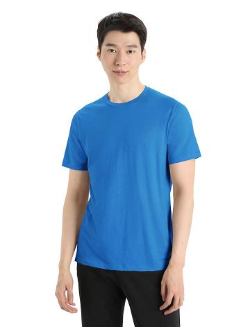 Men's Icebreaker Merino Tech Lite II Short Sleeve Tee T Shirts Lazurite | CA 1785FDNM